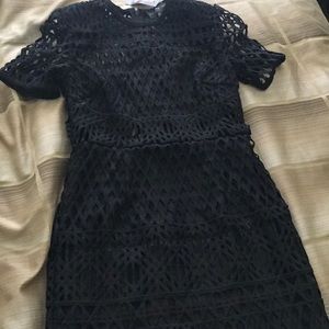 Black Diamond Hole See through Mini Dress